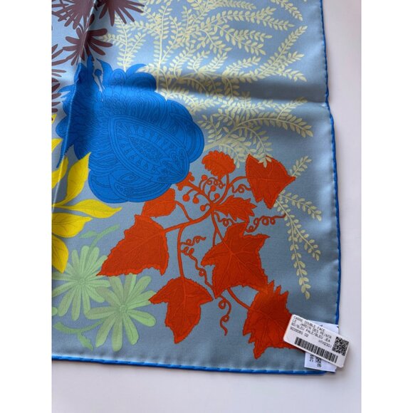 NWT Hermes Reversible 100% Silk Scarf, 90cm, Faivre Design, Double Face, Blue - Picture 11 of 16